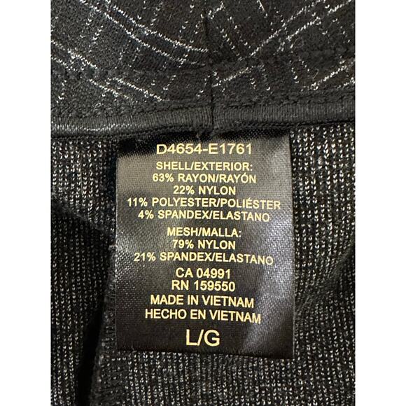 Dalia black plaid pull on flat front pants size Large - Picture 4 of 9